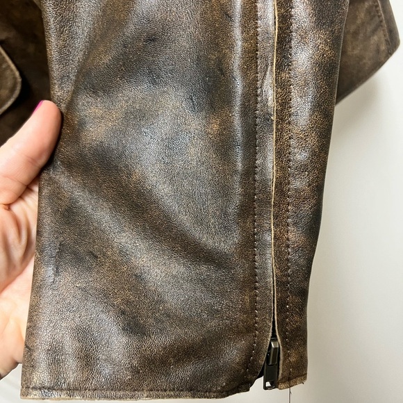 Vtg 80s Margaret Godfrey Dark Brown Fitted Leather Blazer Jacket Women's Size 8 - Picture 6 of 15